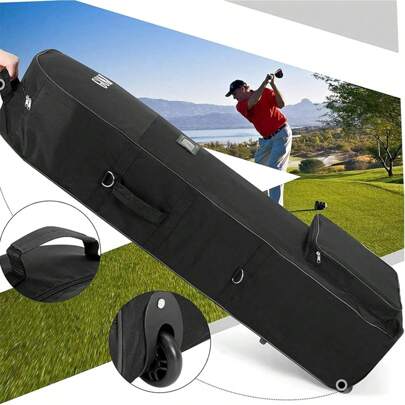 Golf Stand Bag Strap Black Golf Travel Bag Professional Padded Foldable Holiday Golf Travel Cover For Golf Gear Transportation