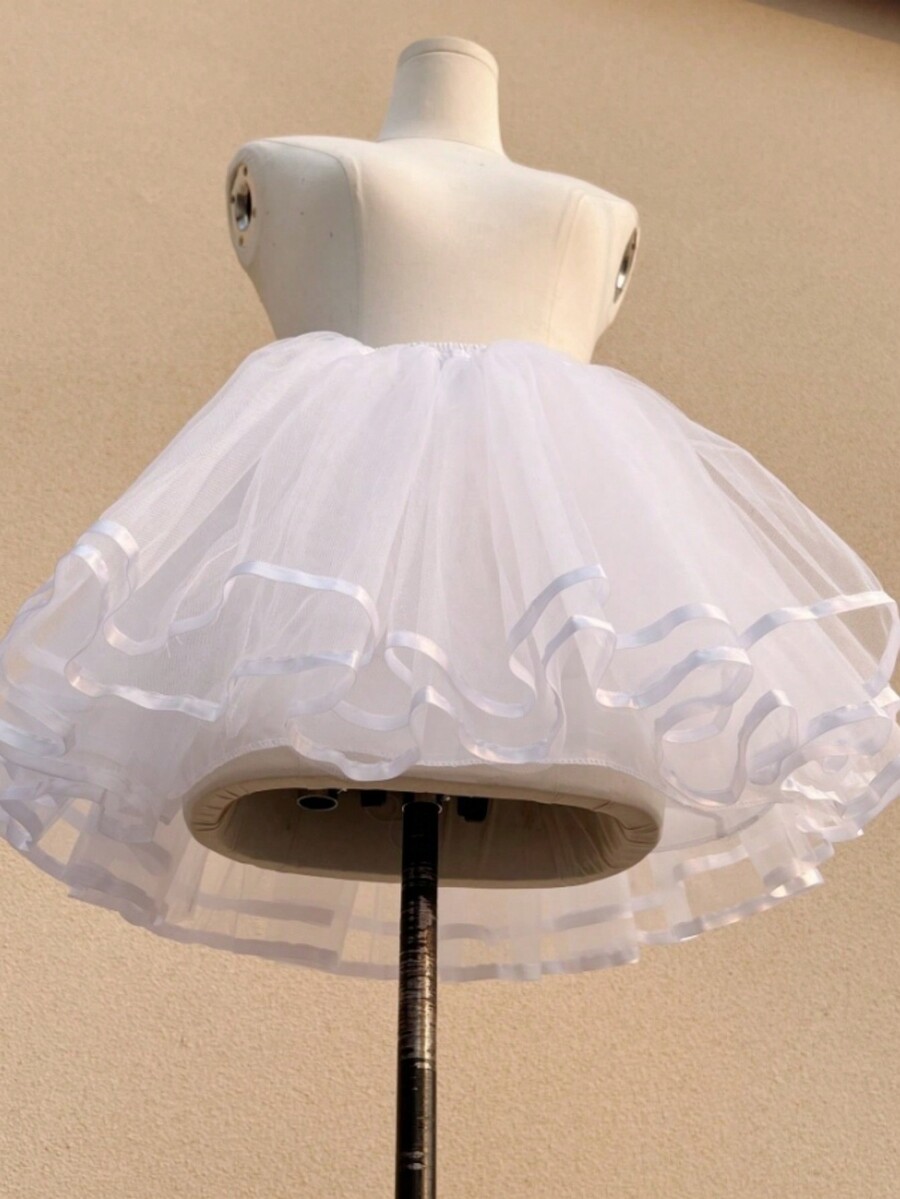 Cute Boneless Petticoat, Versatile White Tulle Fluffy Petticoat Slip
