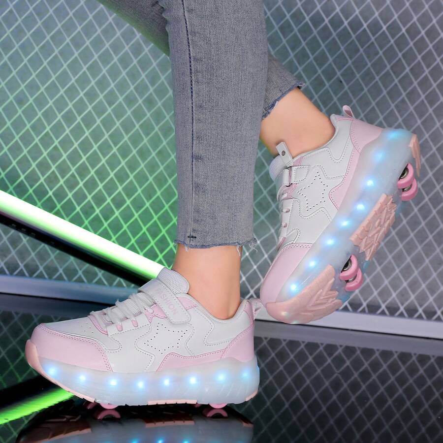 Kids 4Wheel Roller Skates With Removable Wheels And LED Lights