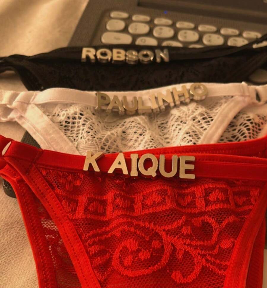Personalized Thong With Name Silver Letter Sensual Panties Valentine's Day Lingerie Adjustable String - trắng - Xem 1