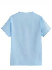 Camiseta Masculina PARIS FAIXA Gola Redonda Manga Curta Para O Verao - Azul - Visão 4