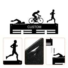1pc Customized Triathlon Medal Holder - Personalized Running, Cycling And Swimming Medal Wall Rack - Ideal For Sports Enthusiasts, Bedroom And Living Room Decor