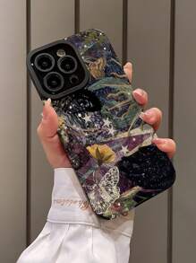 1个深紫色竖条纹仿皮防震防指纹软手机壳，兼容苹果及其他型号 - 彩色 - 查看 3