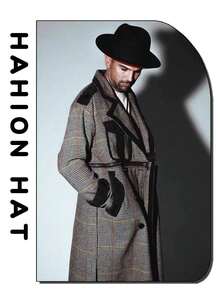 1pc English Vintage Large Brim Fedora Hat For Men, Suitable For Formal Events, Parties And Weddings Halloween - Multicolor - View 3