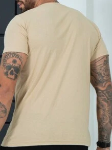 Men's Plain Basic 100% Cotton Shirt - Màu be - Xem 2
