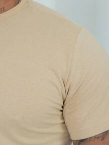 Men's Plain Basic 100% Cotton Shirt - Màu be - Xem 3