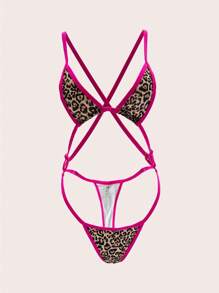 Sexy One-Piece Lingerie Set With A Three-Point Style Women's Leopard Print Sexy Lingerie Set, Rave