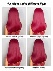 Tóc giả HAIRCUBE 24 inch màu nâu nổi bật và đỏ có mái tóc dài thẳng cho phụ nữ Tóc giả tổng hợp tuyệt đẹp, phong cách, dùng cho tiệc tùng hàng ngày - Màu Đỏ Sâu - Xem 7