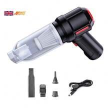 Cordless Handheld Vacuum Cleaner Rechargeable Electronics Compressed Air Duster Blower Inflator - Black - View 1