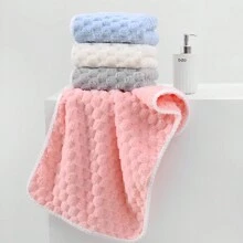 1set Solid Coral Fleece Bathrobe, Bath Towel, Hair Turban 3 Pieces Set, Birthday/Wedding Gift, Party, Daily Use, Customized Name Towel Home Bathroom Decor Fall Decor Beach Essentials Back To School
