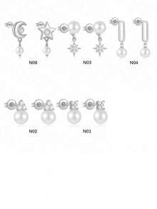 1 Đôi Hoa Tai Ngọc Trai Bạc Nguyên Chất S925 Cho Nữ, Quà Tặng Hoa Tai Ngọc Trai Cho Cô Dâu - bông tai ngọc trai - Xem 10