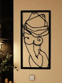 1 件金属墙饰，女性简约线条艺术，家居墙饰，浴室墙饰，乔迁礼物，家居装饰，房间装饰，墙饰 - 正面 - 查看 1