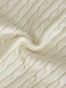 女士优雅纹理圆领毛衣，长袖刺绣套头衫