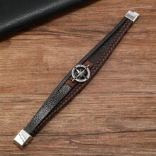 Bracelet pour homme à fermoir magnétique multicouche, style boussole classique, bracelet d'affaires élégant