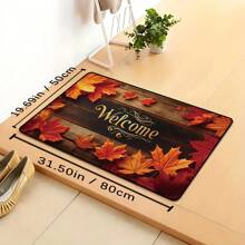1pc Autumn Falling Leaves Welcome Doormat, Dirt & Water Resistant, Easy To Clean, Suitable For Home Decor, Bedroom Entrance, Living Room, Laundry Room, Entryway, Gift, Autumn Leaves Carpet, Machine Washable, Perfect For Decorating Your Home!