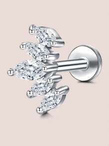 1 件 16G 20G 银软骨耳环套装，不锈钢蝴蝶蛋白石花朵羽毛心形星星月亮 CZ 耳钉平背软骨海螺耳轮穿孔珠宝女士，平背耳环，防过敏 CZ 耳钉，软骨耳环耳屏耳轮穿孔珠宝情人节、妈妈、母亲、母亲节、礼物 - 銀色 - 查看 29