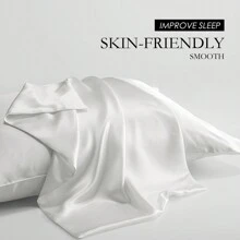 Silk Pillowcase 100% Silk, Super Soft Silk Pillowcase 22 Momme, Low-Allergy Pillowcases To Protect Hair And Skin, 1 Piece Breathable Pillowcase. - 白色 - 查看 5