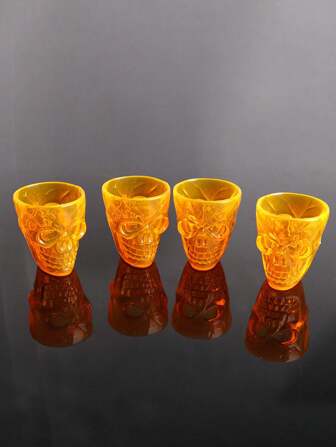 4pcs Creative Bar Decoration Ghost Head Drink Glasses