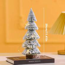 Mini Snowy Pine Christmas Tree, Miniature Pine Needle Decorated Christmas Tree, Window Display & Desktop Ornament, 1:12 Scale Christmas Ladder Dollhouse Decoration, Christmas Gift, Birthday Present, Home Decoration,Christmas