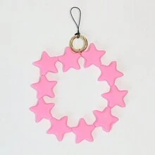 1 件/套彩色硅胶星形装饰吊坠，适用于包、车、钥匙、手机 - 彩色 - 查看 2