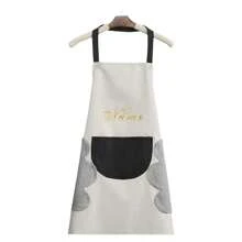 1 件定制手擦围裙防水防油个性定制名字 4 种字体图案北欧家居无袖厨房长袍男女居家工作服私人定制厨房烹饪手擦围裙防油防水烹饪清洁男女通用无袖围裙袋收纳储物女士幸福提升 - 彩色 - 查看 10
