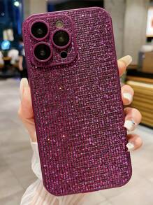1pc Luxury Sparkling Sequined Rhinestone Decorated Phone Case With Lens Film, Compatible With IPhone 15/14/13/12/11/15 Pro Max/14 Pro Max/13 Pro Max/12 Pro Max/11 Pro Max/15 Pro/14 Pro/13 Pro/12 Pro/14 Plus
