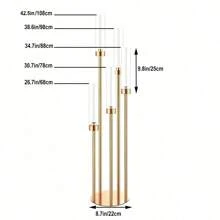 Candelabro de piso dorado con 5 brazos de 42.5" de alto, centro de mesa para candelabros, candelabro de metal para decoración de Navidad, boda, Halloween, fiesta en el hogar, decoración de habitaciones, regalos