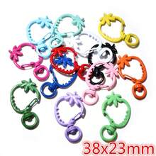 10 piezas Ganchos de resorte de colores aleatorios mezclados Broches de langosta Ganchos para llavero Accesorios para hacer joyas DIY - Mezclar colores aleatoriamente - Ver 12