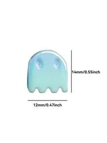 10pcs Acrylic Ghost Beads With Electroplated UV Finish For DIY Jewelry, Bracelets & Beaded Pens - Assorted Colors