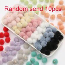 10Pcs 1.5cm Imitation Mink Hair FurPompones Balls 15mm DIY Pom Pom Craft Supplies Earrings Pendant Embellishments Hair Accessories Pompoms Material - Multicolor - View 23