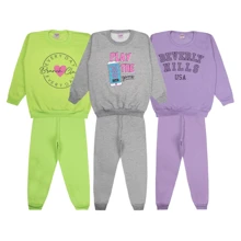 Kit 3 Assorted Winter Children's Sets - Kit 3 Children's Sets For Girls 3 Blouses Coats + 3 Pants From 1 To 8 - Nhiều màu - Xem 2