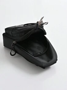 儿童腰包卡通时尚多功能黑色男孩胸包适合户外旅行和玩耍，轻便女孩单肩包，学生手机袋，婴儿背带包 - 黑色 - 查看 11