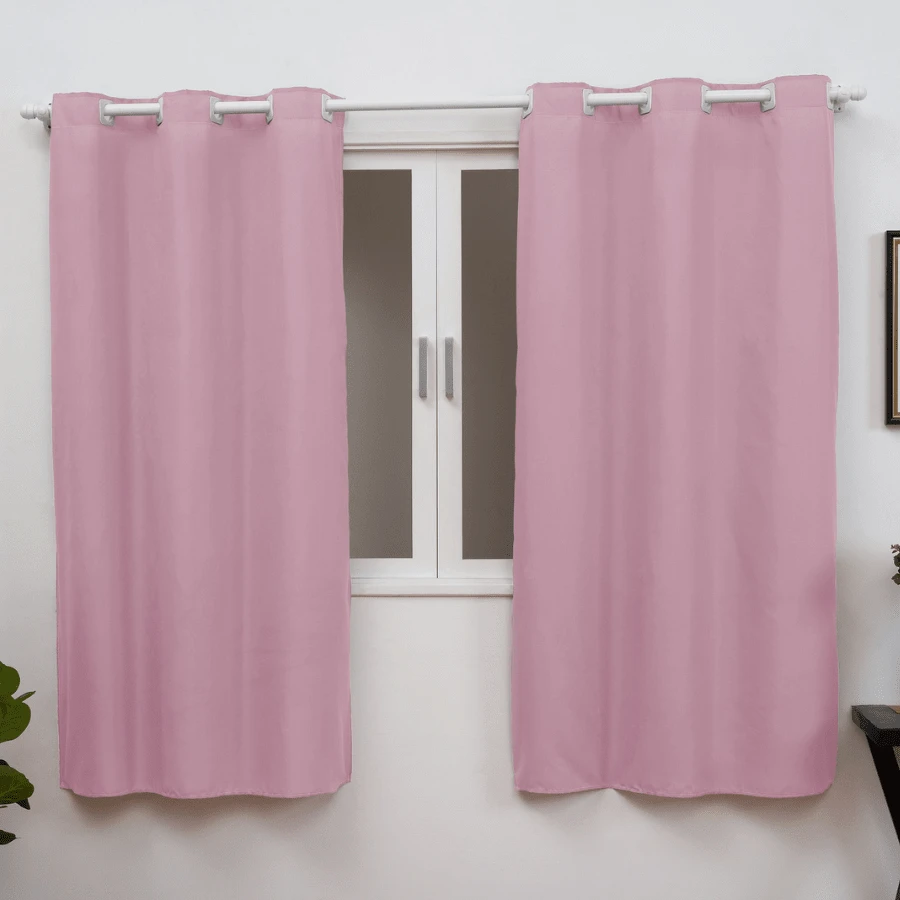 Microfiber Curtain 2.40x1.70 Modern, Stylish, Practical, Vibrant Colors - 藕粉色 - 查看 1