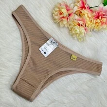 Kit Of 3 Ribbed Microfiber Panties, Basic Everyday Design, Comfort Thong - Nhiều màu - Xem 10