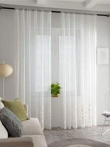 1 chiếc rèm cửa sổ hình lá và hoa nghệ thuật đơn sắc tối giản, phù hợp cho mọi mùa - Nhiều màu - Xem 5