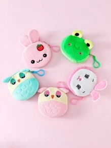 1pc Cute Cartoon Animal & Fruit Pattern Pet Waste Bag Dispenser, Portable Outdoor Pet Garbage Bag Holder, Cleaning Supplies, Pickup Bag Storage Pouch, Snack Bag