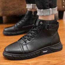 New High-Top Casual Boots For Men, & Versatile (Note: This Style Runs Small, Recommend Ordering One Size Up) - Black - View 2