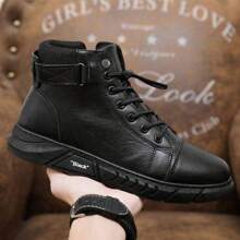 New High-Top Casual Boots For Men, & Versatile (Note: This Style Runs Small, Recommend Ordering One Size Up) - Black - View 1