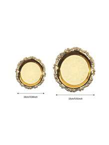 1 khay kim loại tròn, khay đựng bánh trái cây tráng miệng, đĩa đựng đồ trang sức, đĩa đựng khuyên tai, vòng cổ, nhẫn, bát trưng bày để bàn, đồ trang trí tiệc, đĩa đựng nước sốt - Vàng - Xem 7