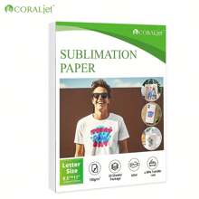 Coraljet 20 50 张 8.5 英寸 X 11 英寸 A4 优质热升华纸浅色多种尺寸转印到马克杯、T 恤、涤纶和硬质基材上，兼容喷墨打印机﻿ 返校 - 白色 - 查看 16