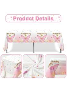 94 件/套粉色蝴蝶生日气球背景布套装，气球套装非常适合生日派对墙壁背景，装饰气球拱门套件，生日礼物派对礼物，女士生日装饰生日气球，包括 78 件粉色蝴蝶五彩纸屑气球和 1 件蝴蝶生日背景横幅和 1 件蝴蝶桌布桌布和 2 件气球配件和 12 件蝴蝶装饰配件 - 粉紅色蝴蝶 - 查看 6