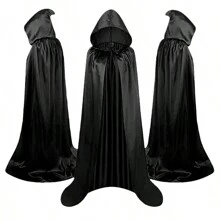 Capa de Muerte Negra de Halloween, Disfraz de Bruja Vampiro para Cosplay, Decoración Navideña - Negro - Ver 2