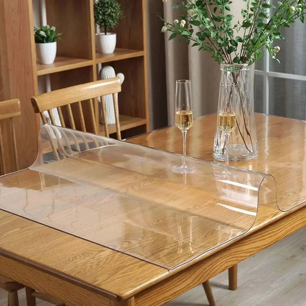 1pc Transparent Table Cloth, Waterproof, OilProof, HeatResistant PVC