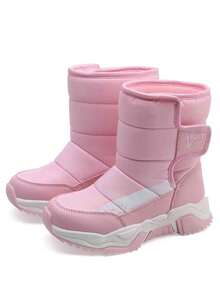 AFBB Girls' Snow Boots For Winter, Waterproof, Anti-Slip, Warm Fluffy Lining, Soft & Comfortable, Thick Padding, Hook-And-Loop Side Opening For Easy On/Off, Suitable For Walking, Camping, Hiking And Sledding In Cold Weather - Pink - View 7
