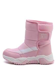 AFBB Girls' Snow Boots For Winter, Waterproof, Anti-Slip, Warm Fluffy Lining, Soft & Comfortable, Thick Padding, Hook-And-Loop Side Opening For Easy On/Off, Suitable For Walking, Camping, Hiking And Sledding In Cold Weather - Pink - View 8