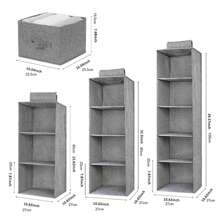 1pc Gray Storage Hanging Bag, Cloth & Underwear Organizer Bag, Wardrobe Storage Hanging Bag, Sturdy Water-Resistant Dust-Proof Non-Woven Fabric Hanging Organizer Bag, Foldable Hooks, Multilayer Storage Bag Packing Essentials/Cover For Clothes Storage Hanging Closet Organizer Wardrobe Organizer For Wardrobe Closet Bedroom Dorm Essentials For Storage Bra Sock Pants Jeans T-Shirt Dress Bag For School School Accessories School Stuff - Dark Grey - View 3