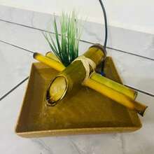 Handmade Water Fountain For Pets Splash-Free Drinker Natural Bamboo Spout For Dogs And Cats Automatic Drinker Bivolt Made With Bamboo Reservoir With 1.4 Liter Capacity - Beige - View 8