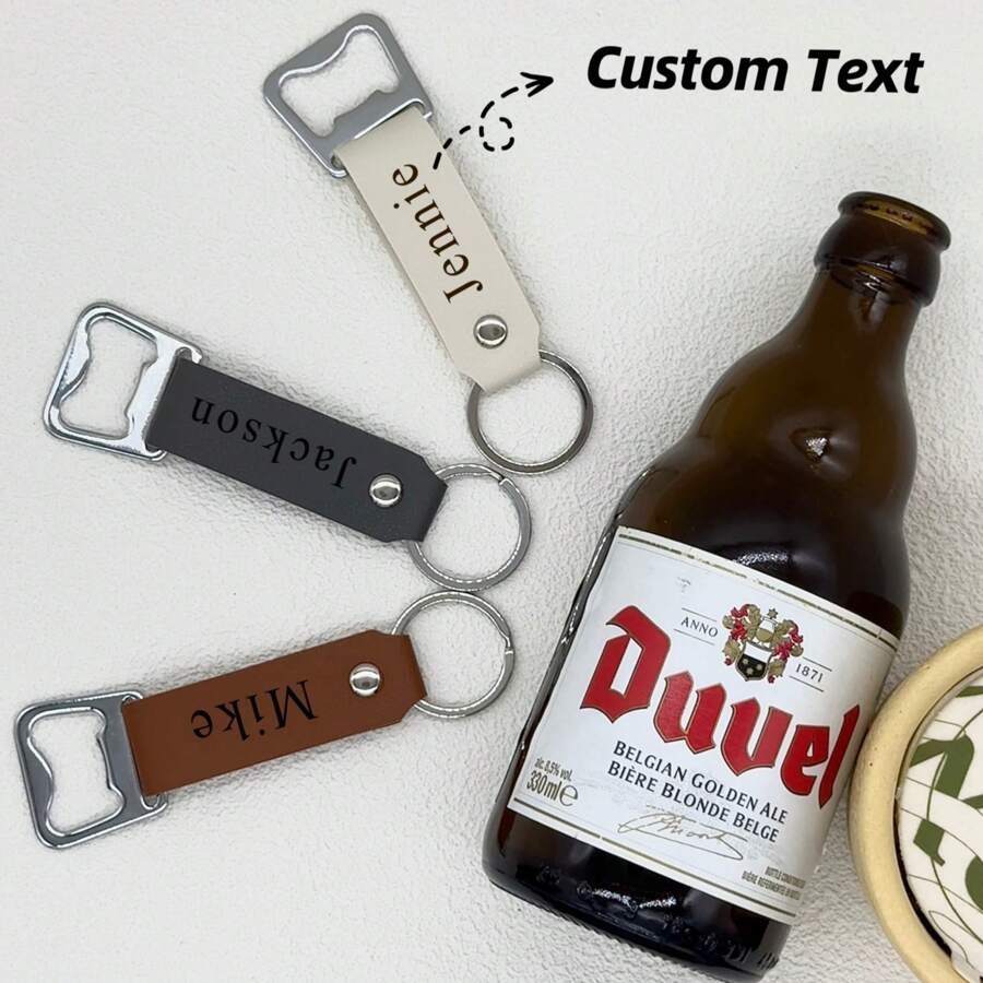 1 件多功能开瓶器钥匙扣，简约风格，可定制激光雕刻，适用于婚礼、派对、圣诞节、耐用、雕刻、不锈钢、彩色、可爱、迷人、有趣、卡哇伊、Y2K、时尚、男女通用、休闲、定制、个性化、独特、定制、送给他的理想礼物、送给她、她、男朋友、女朋友、家人、朋友的理想礼物