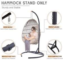 C-Shape Base Hanging Chair Hammock Stand Only - Powder Coated Construction For Egg Chair And Indoor/Outdoor Hammock Chairs, X-Large - Black - View 3