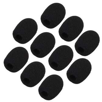 10st Svart Mic Protector Ersättningsheadset Skumskydd Vindruta Vindruta Svampskydd Mikrofonskydd för mötesmikrofon